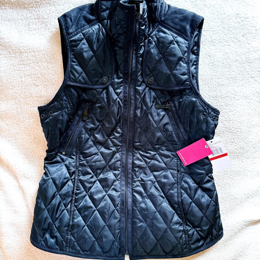 Vince Camuto lightweight puffer vest black EUC